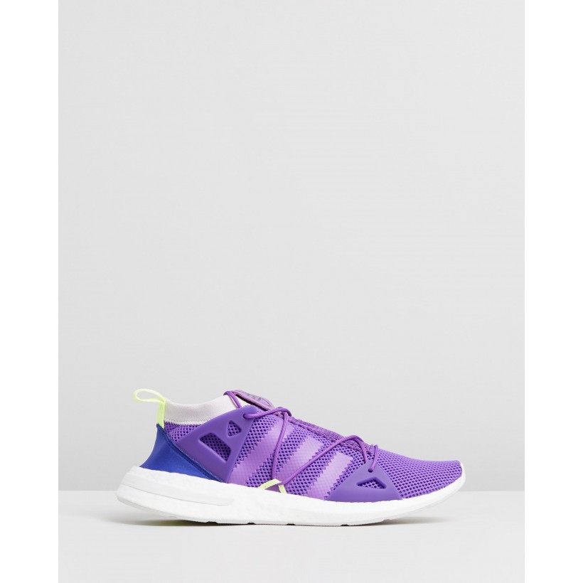 Arkyn Knit Shoes - Women's Active Purple & Hi-Res Yellow by Adidas Originals