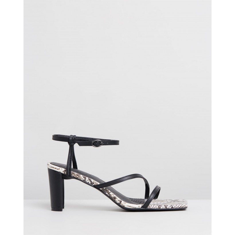 Ava Leather Heels Snakeskin Leather by Atmos&Here
