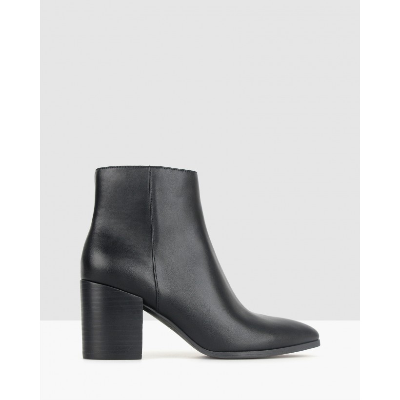 Crash Block Heel Ankle Boots Black by Betts