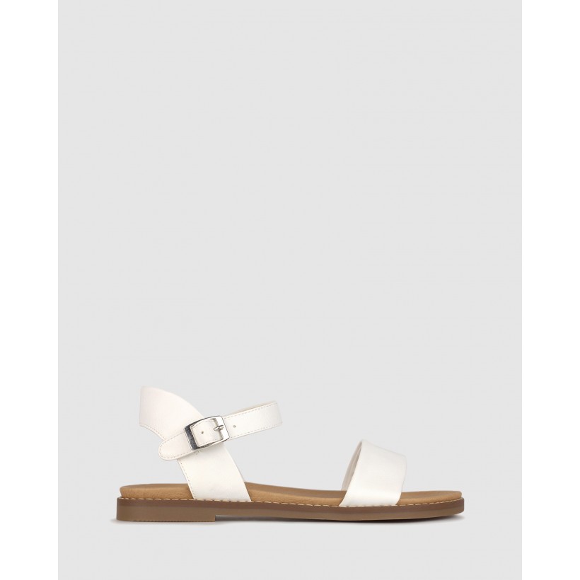 Atlas Footbed Sandals White by Betts