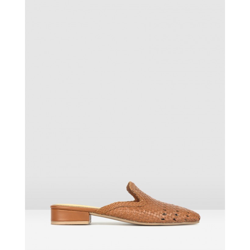 Savannah Woven Leather Loafers Tan by Betts