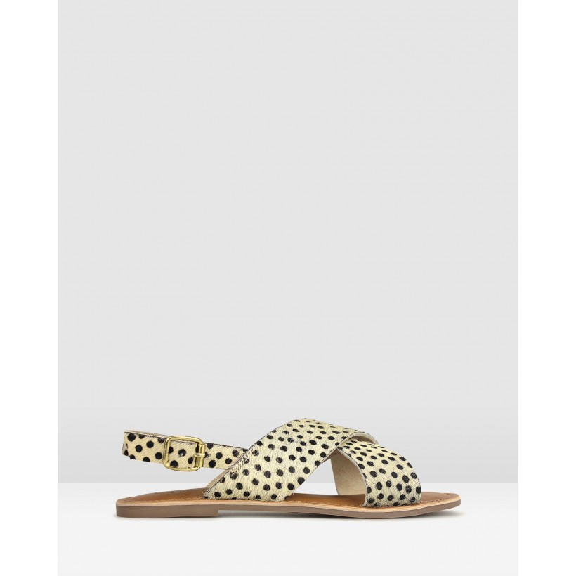 Mate Sling Back Leather Sandals Cheetah Print Pony by Betts