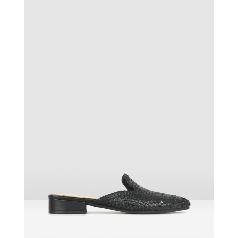 Savannah Woven Leather Loafers Black by Betts