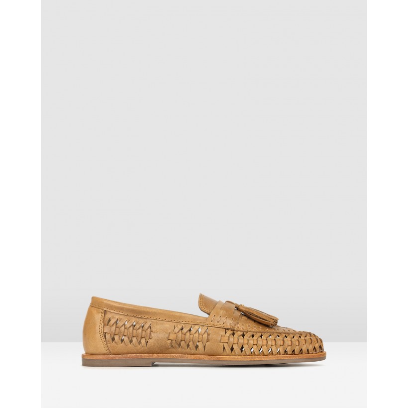 Lad Woven Leather Loafers Tan by Betts