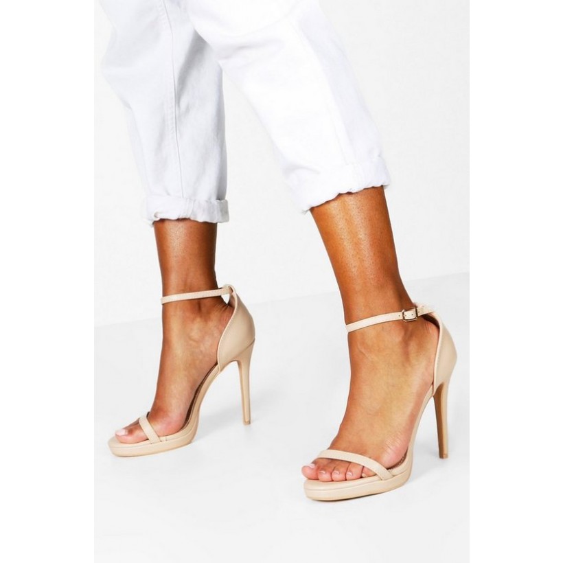 Single Platform Two Part Heels in Nude