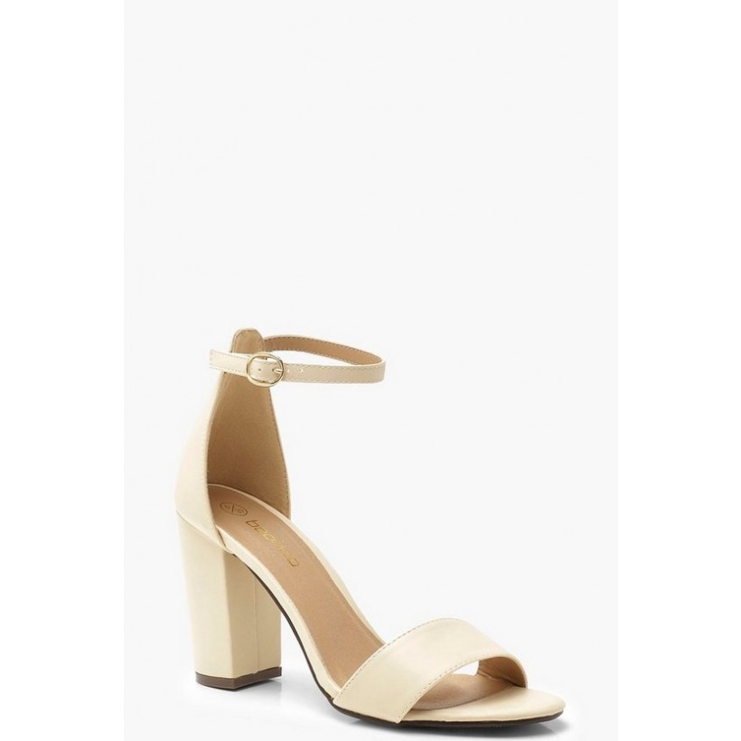Wide Fit Block Heel 2 Parts in Nude