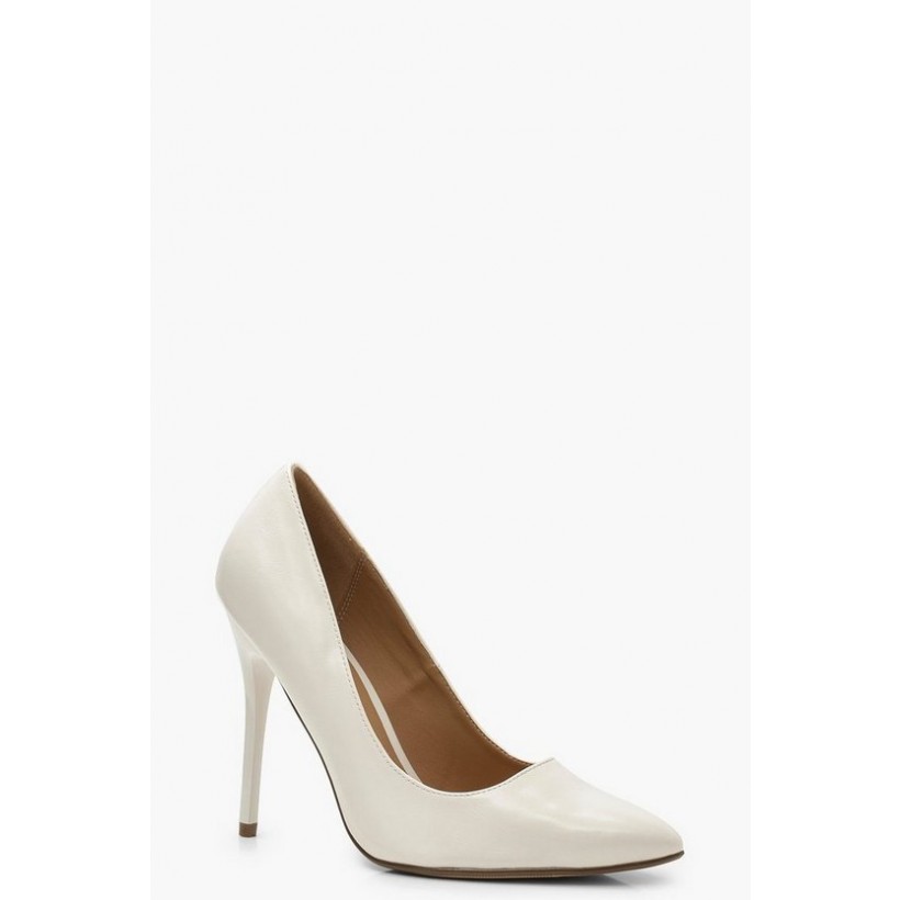 Stiletto Heel Court Shoes in White