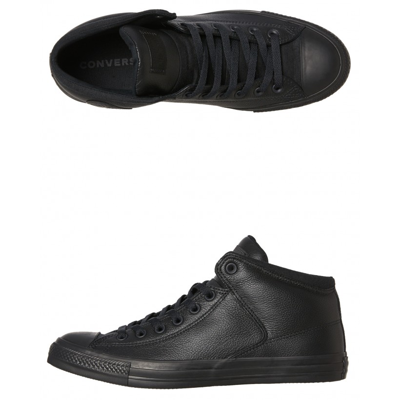 Chuck Taylor All Star Street Leather Shoe Black Black By CONVERSE