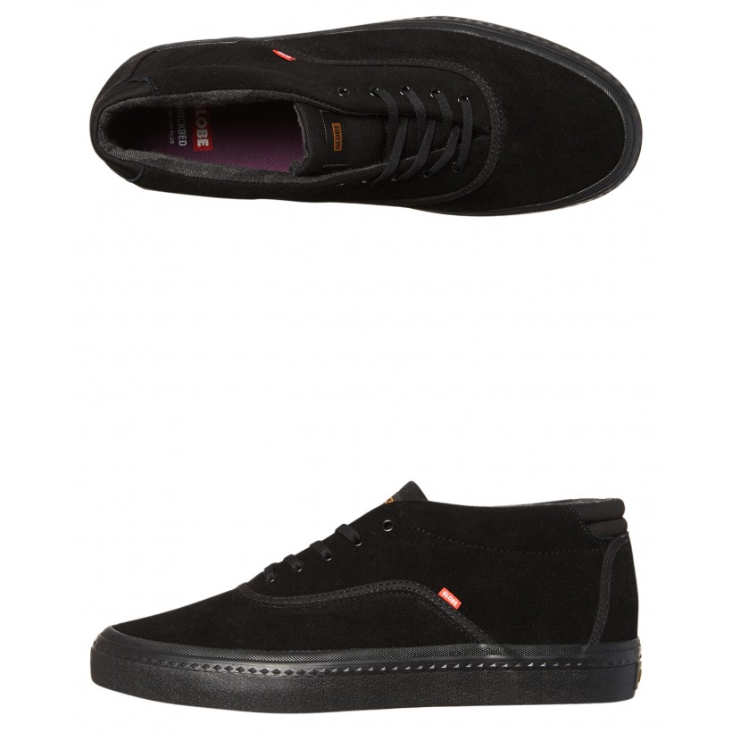 Sprout Mid Suede Shoe Black Black By GLOBE