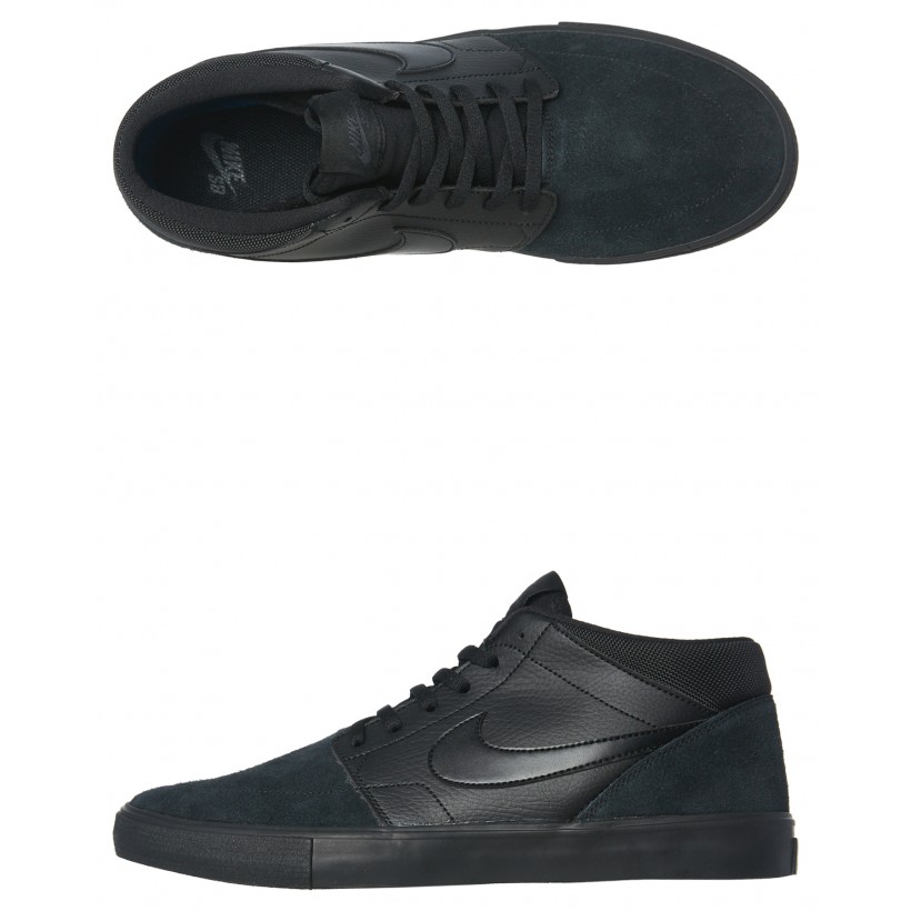 Sb Solarsoft Portmore Ii Mid Shoe Black Black By NIKE