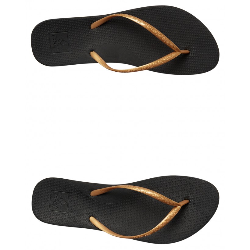 Womens Escape Lux Thong Black Gold By REEF