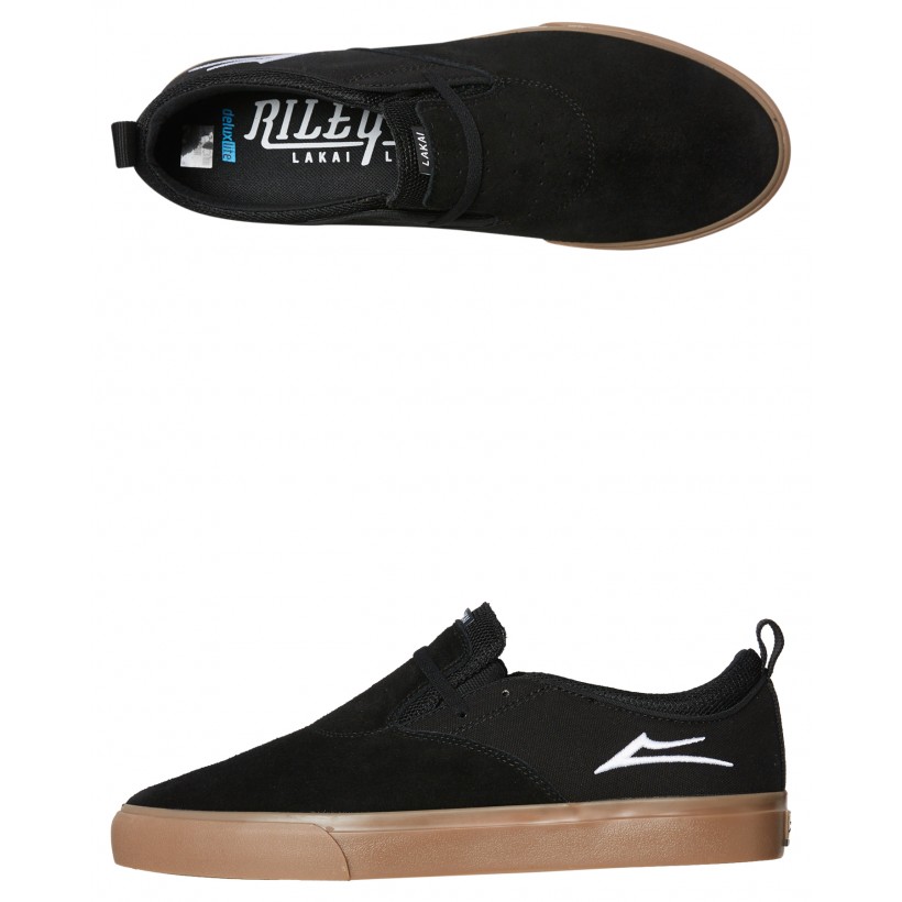 Riley Hawk 2 Suede Shoe Black Gum By LAKAI