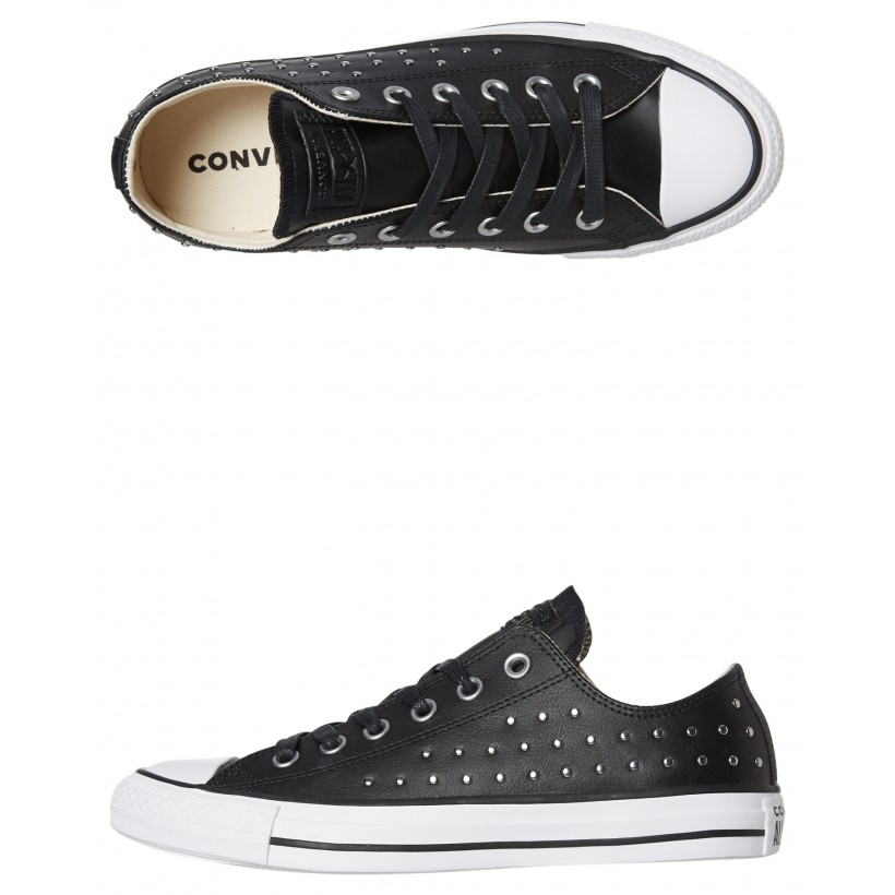 Chuck Taylor All Star Leather Stud Shoe Black By CONVERSE