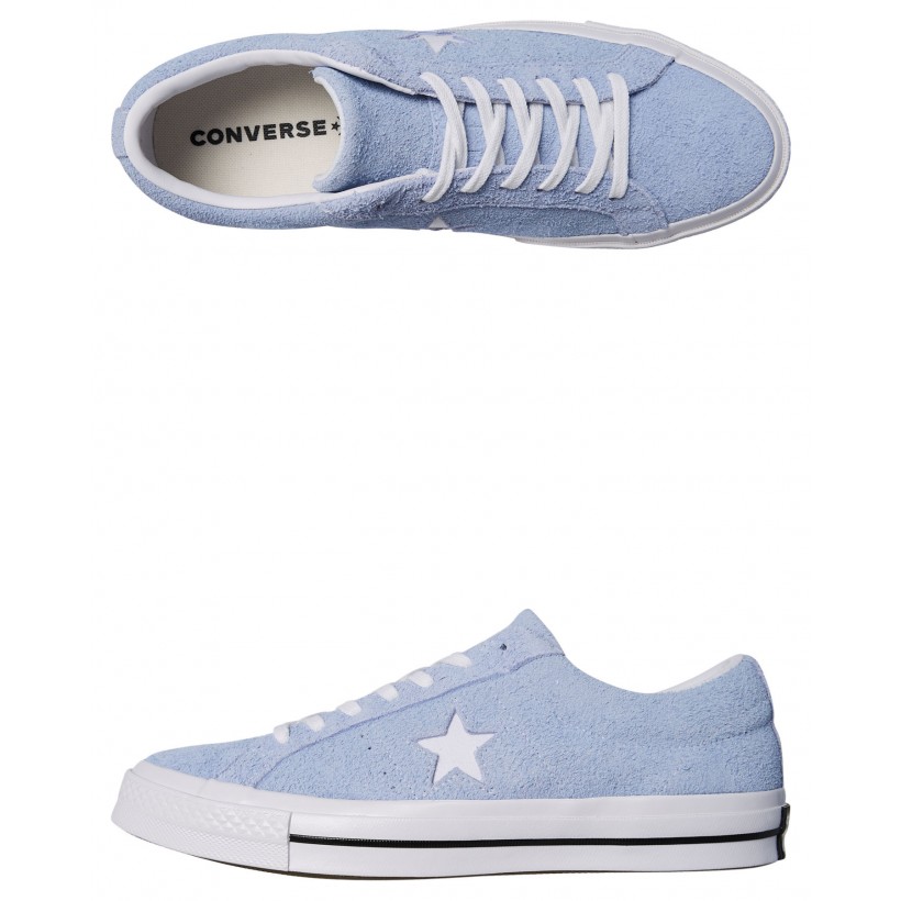 Mens One Star Suede Shoe Blue Chill By CONVERSE