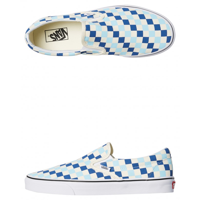 Classic Slip On Checkerboard Shoe Blue Topaz By VANS