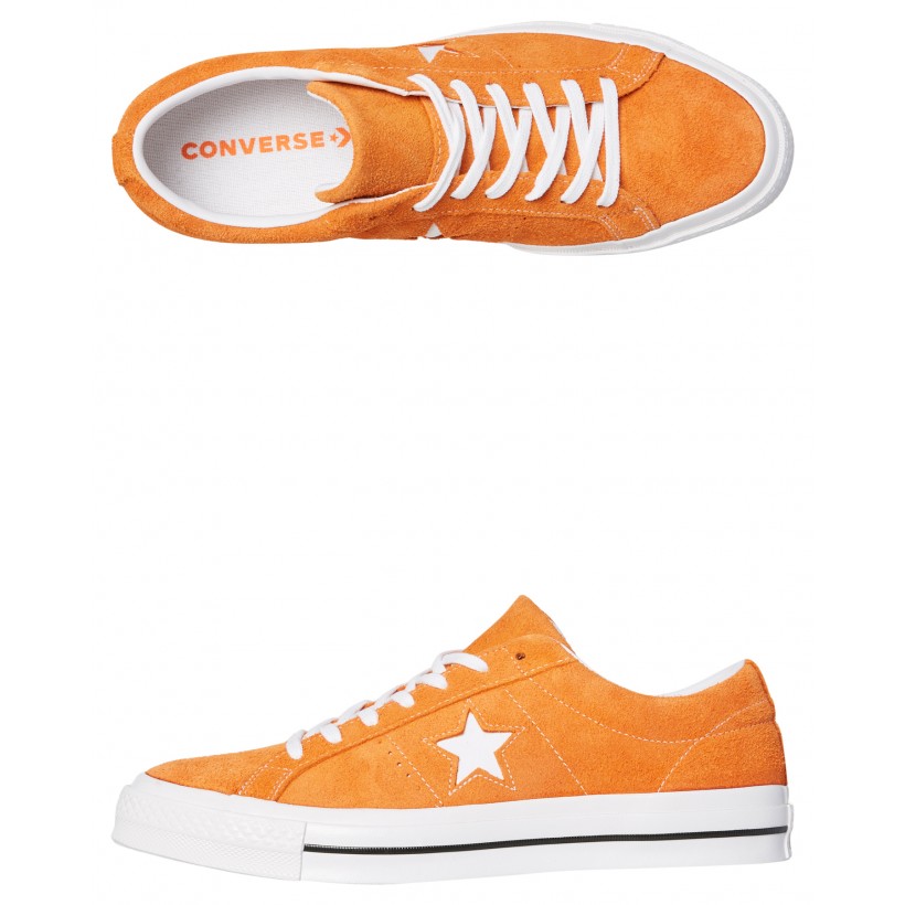 Mens One Star Suede Shoe Bold Mandarin By CONVERSE