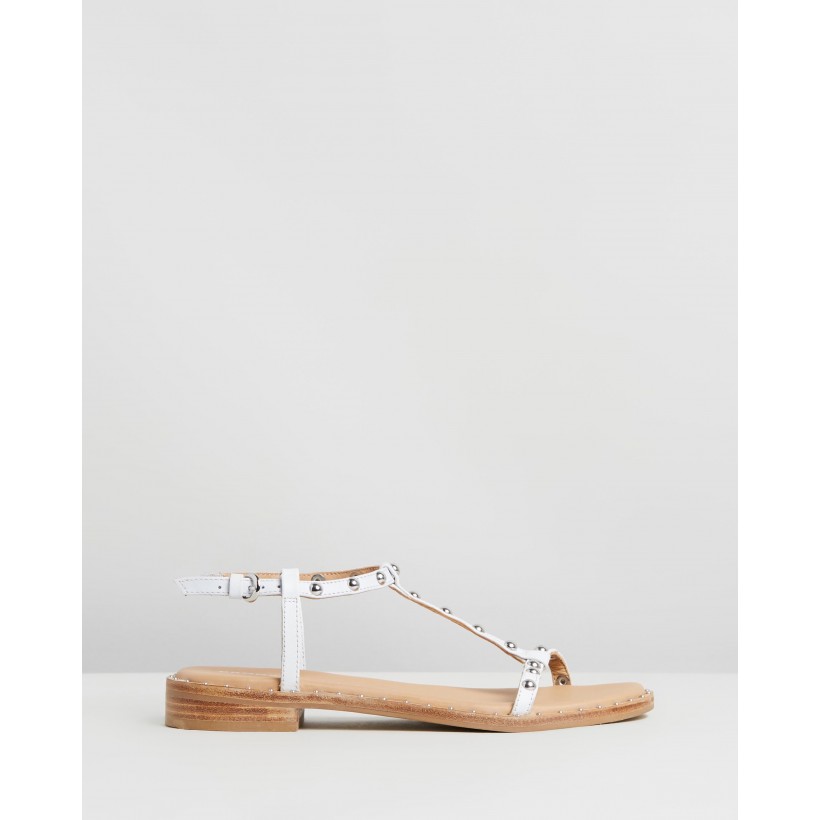 Leather Sandals White by Bronx