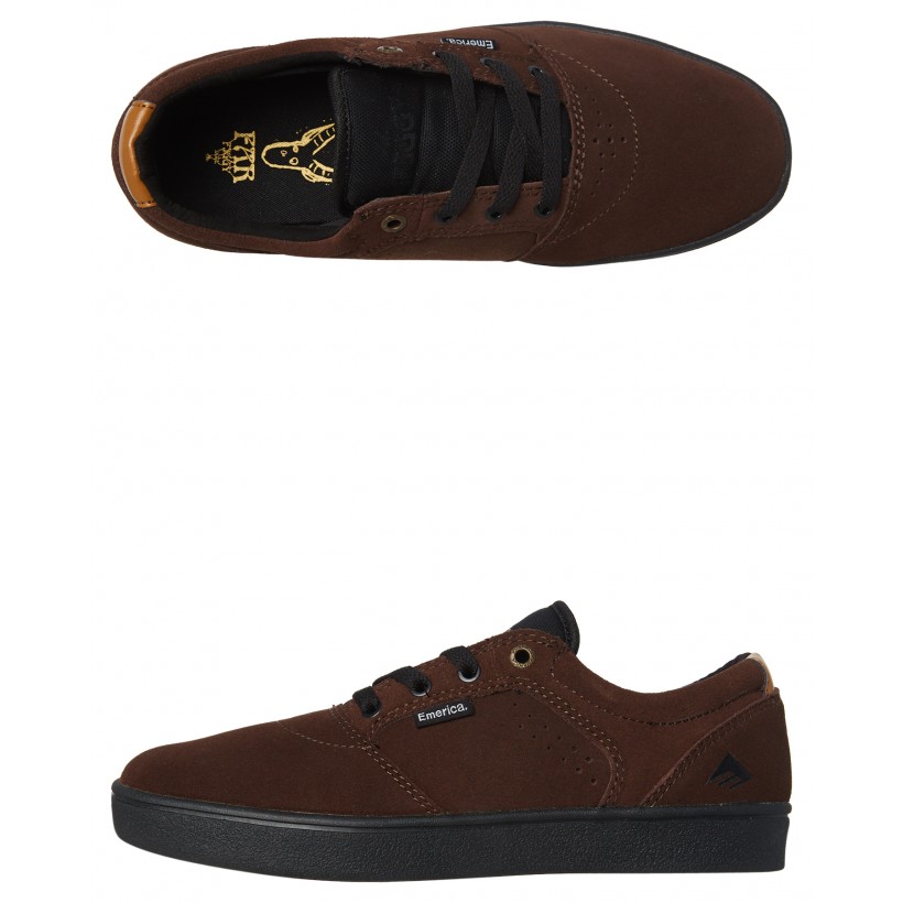 Figgy Dose Suede Shoe Brown Black By EMERICA