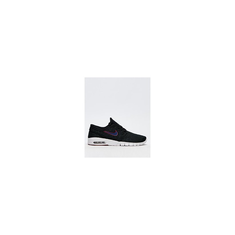 Janoski Max Shoes in Black/Blue Void by Nike