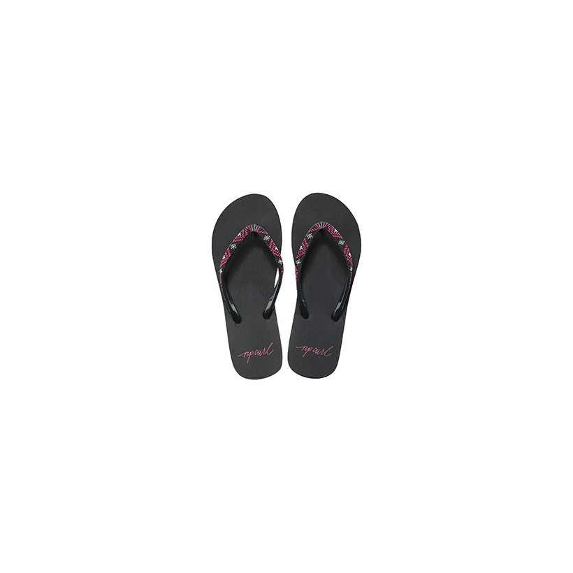 Frontier Thongs in Black/Red by Rip Curl