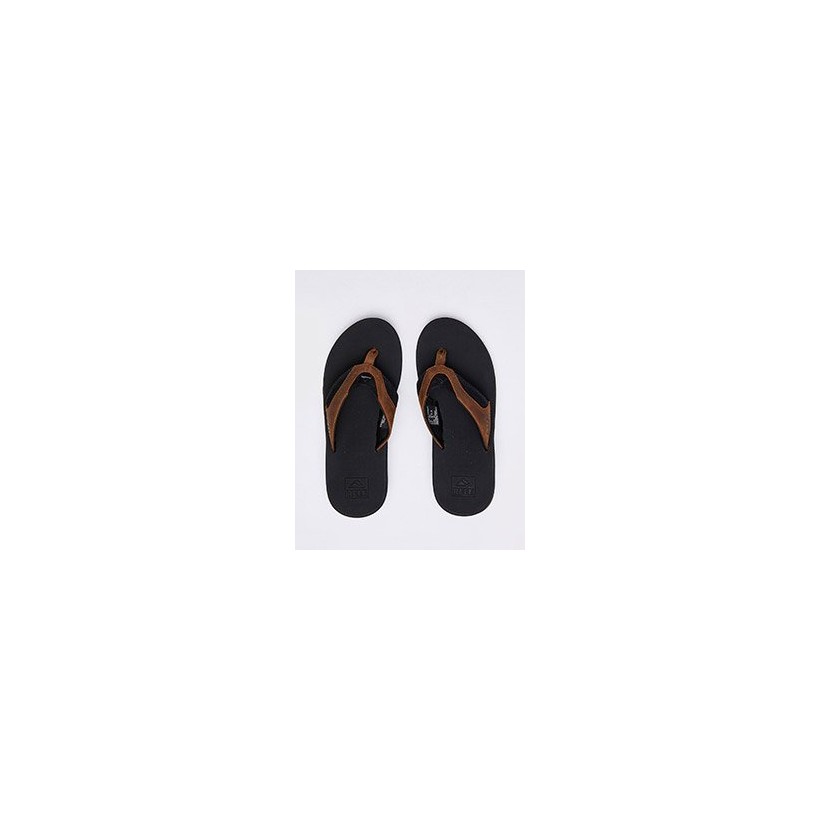 Fanning Leather Sandals in Black/Bronze by Reef