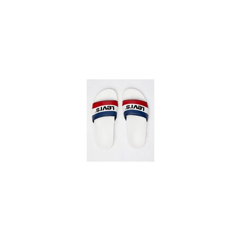 Olympic Slide Sandals in Olympic Stripe by Levi's