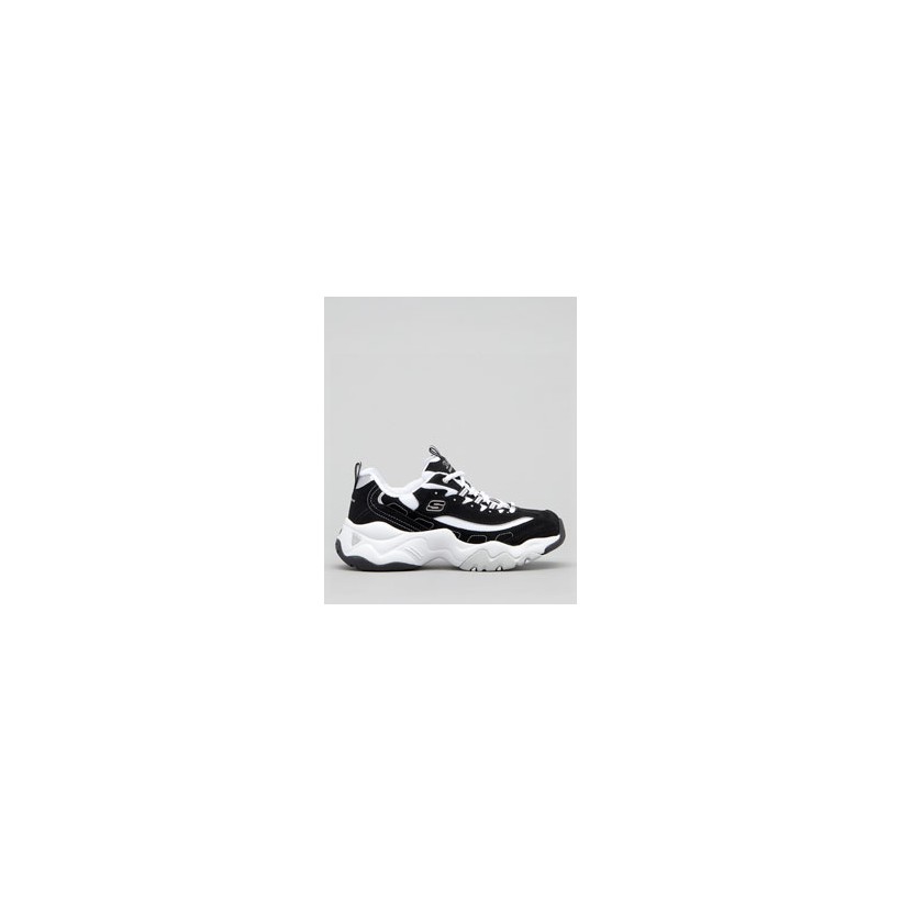 Women's D'Lites 3.0 Stride Ahead Shoes in Black/White by Skechers