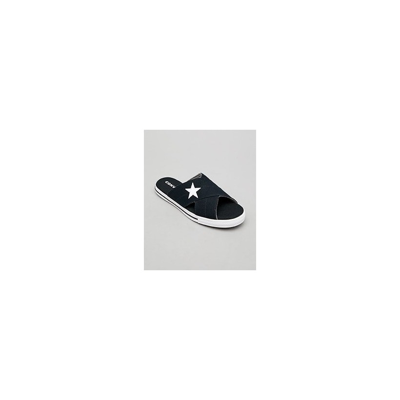 One Star Slide Sandals in Black by Converse