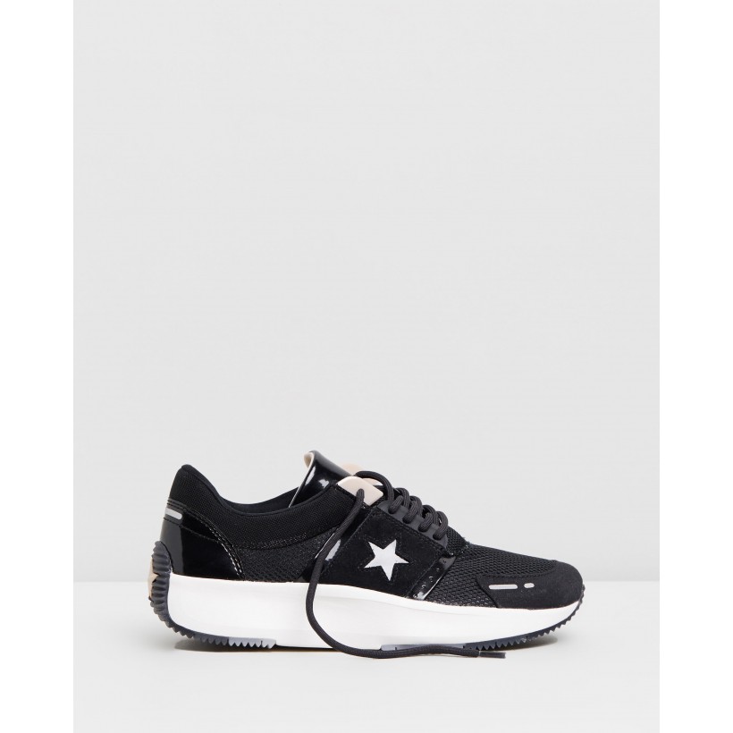 Run Star The Rundown Low Top Ox - Women's Black, Almost Black & Particle Beige by Converse
