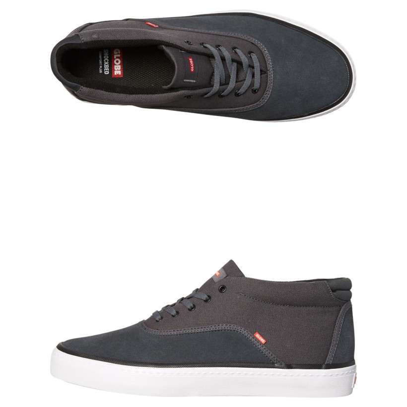 Sprout Mid Suede Shoe Dark Shadow White By GLOBE