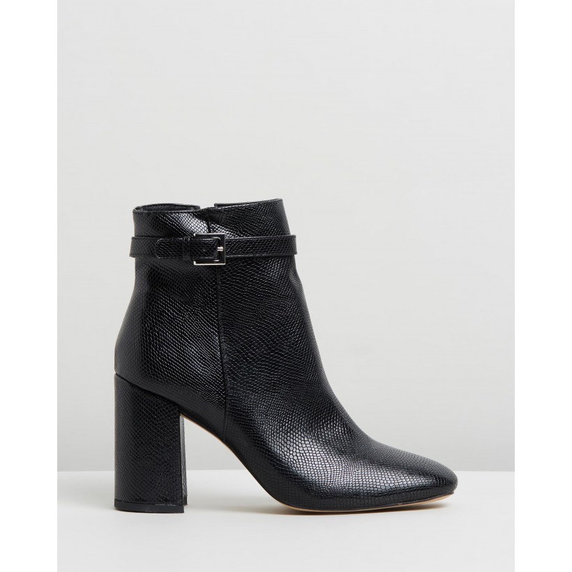 Indianna Ankle Boots Black Lizard by Dazie