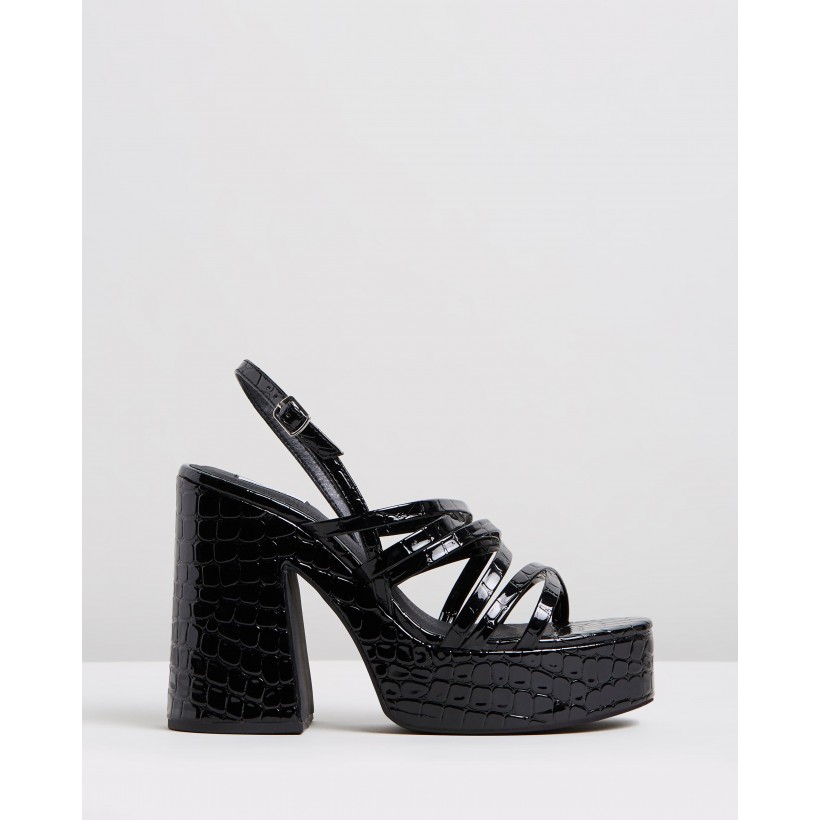 Stratton Heels Black Croc by Dazie