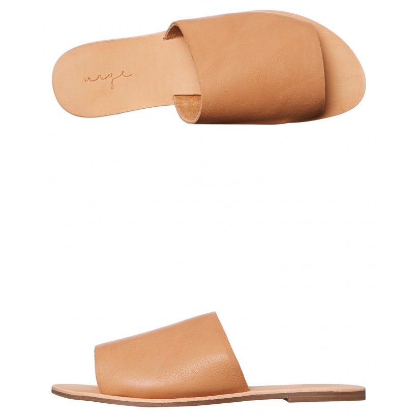 Womens Molly Leather Slide Honey By URGE