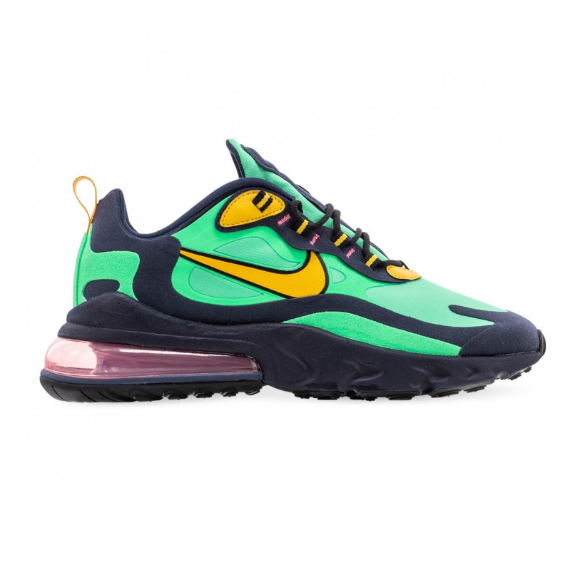 AIR MAX 270 REACT Electro Green Yellow Ochre Obsidian Black Sunset Pulse White