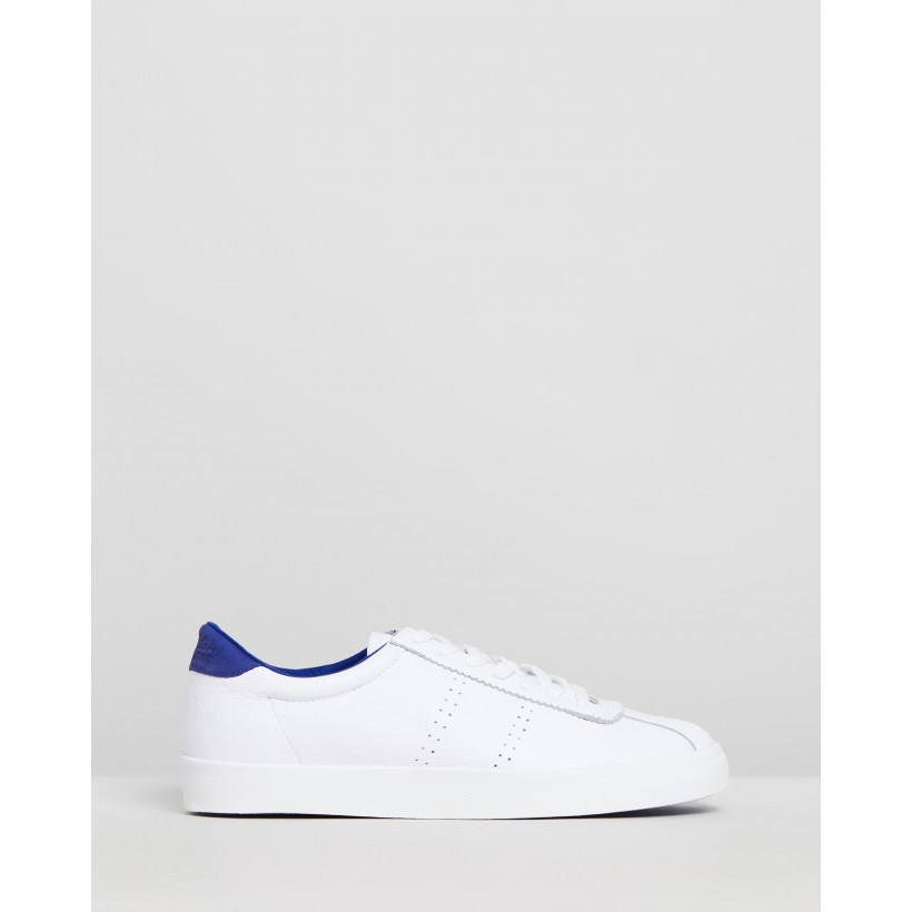 2843 Sport Club Sneakers - Unisex White & Blue Royal by Superga
