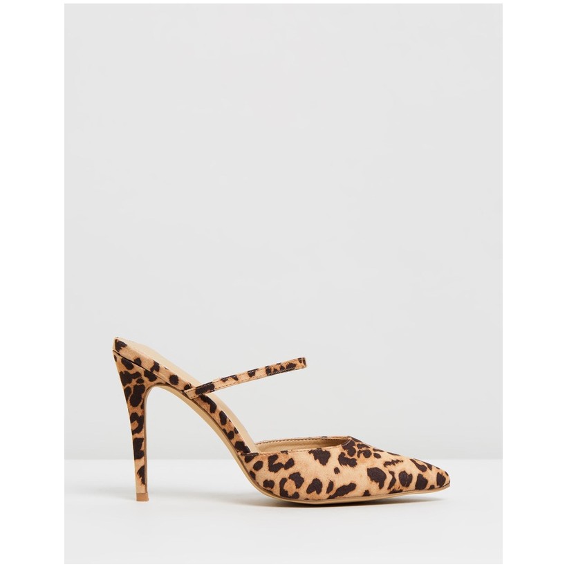Addison Mules Leopard Microsuede by Spurr