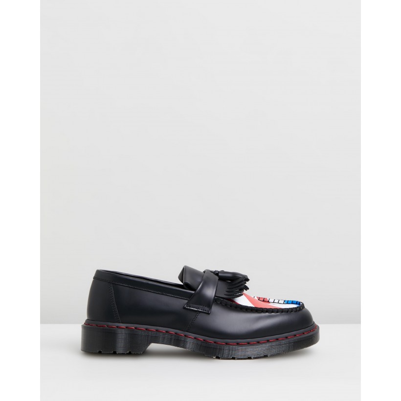 Adrian WHO Tassel Loafers - Unisex Black by Dr Martens