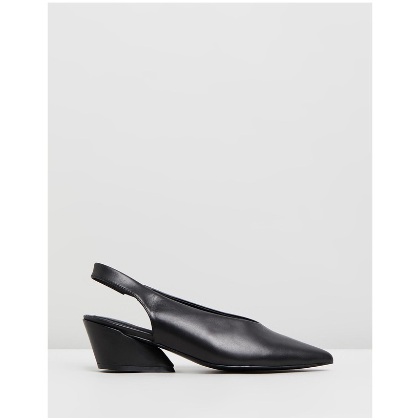 Aim Leather Slingbacks Black by Jaggar The Label