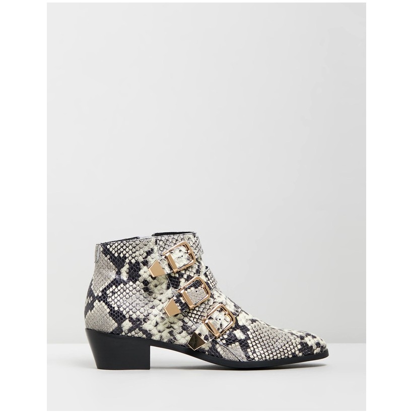 Ainslee Leather Ankle Boots Snakeskin Leather by Atmos&Here
