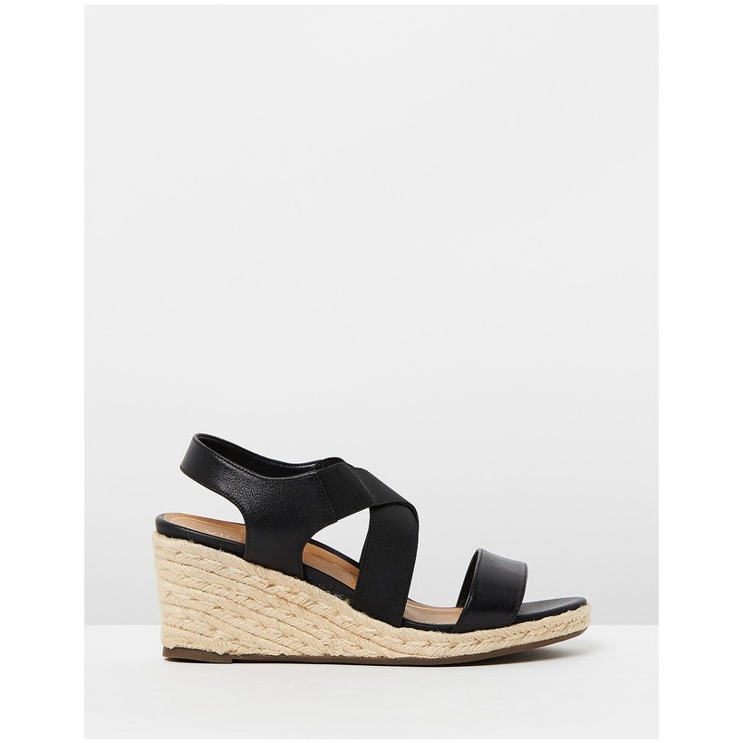 Ainsleigh Wedge Sandals Black by Vionic