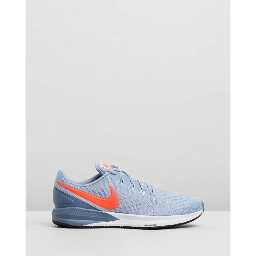 Air Zoom Structure 22 - Men's Obsidian Mist, Bright Crimson & Armory Blue by Nike