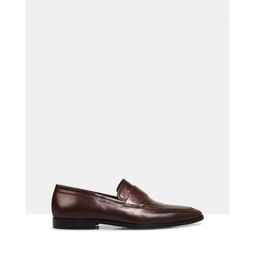 Alan Leather Loafers Brown by Brando