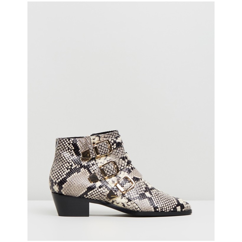 Alycia Leather Ankle Boots Snakeskin Leather by Atmos&Here
