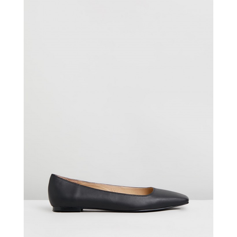 Anouk Leather Flats Black by Atmos&Here