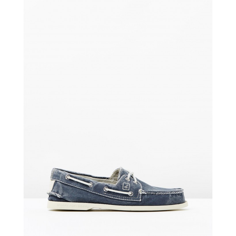 AO 2-Eye Canvas Navy by Sperry