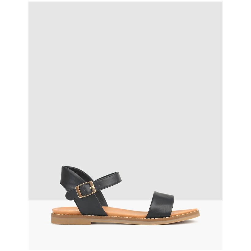 Atlas Footbed Sandals Black by Betts