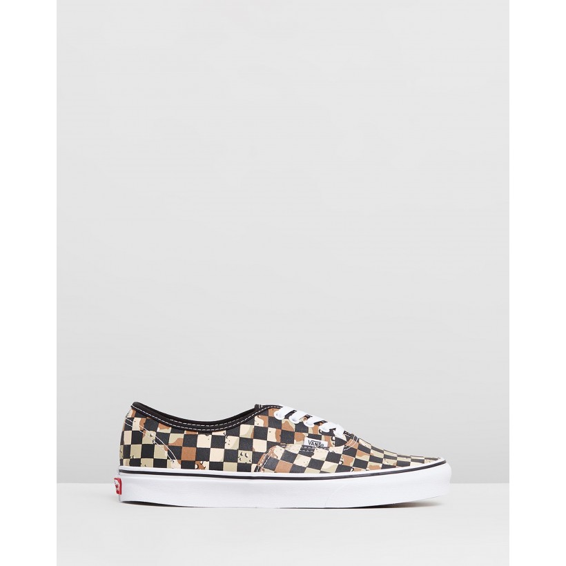 Authentic - Men's Checkerboard Camo Desert & True White by Vans