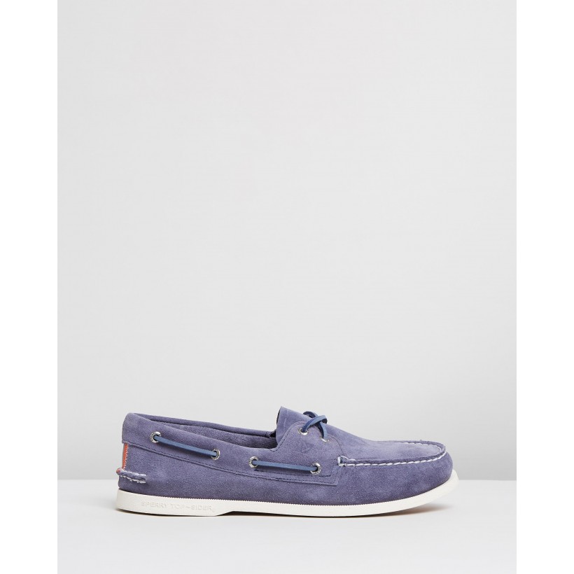 Authentic Original 2-Eye Summer Suede Boat Shoes Navy by Sperry