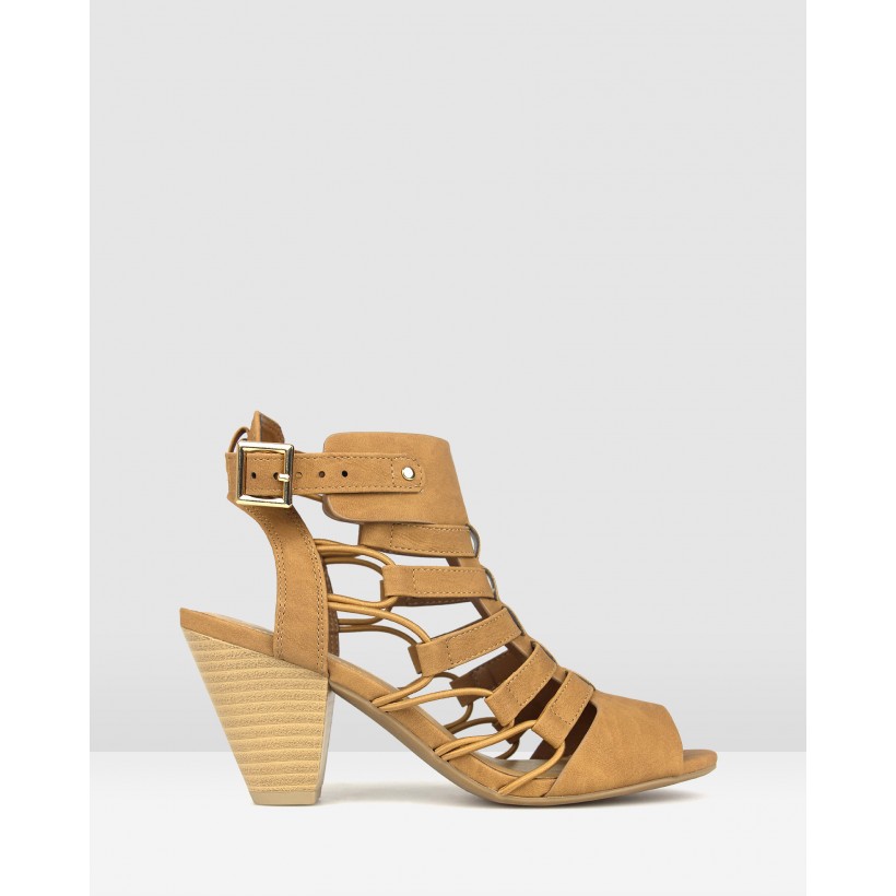 Awesome Strappy Sandals Tan by Betts