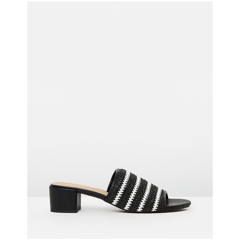 Ayana Woven Mules Black & White by Spurr